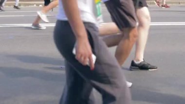 Minsk, Beyaz Rusya-Eylül 09, 2018: Yarışmalarda maraton ayak insanlar