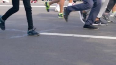 Minsk, Beyaz Rusya-Eylül 09, 2018: Birçok insan maraton yayınlanıyor