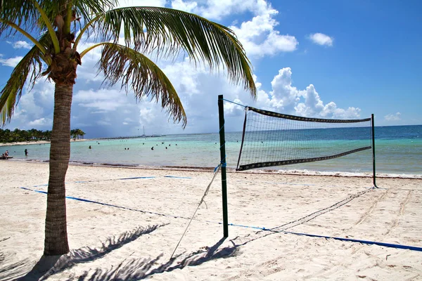 Сеть Пляжного Волейбола Мелкий Фокус — стоковое фото