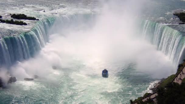 Niagara Şelalesi Nin Havadan Çekilmiş Görüntüsü — Stok video