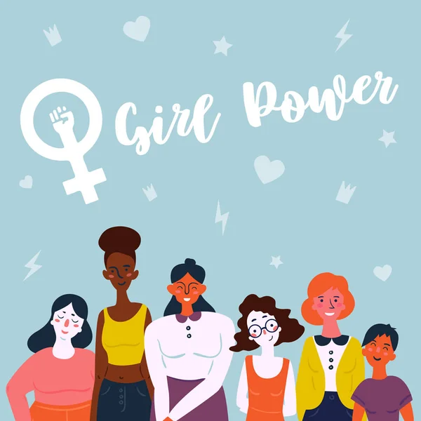 Girl power single strong empowered woman Vector Image