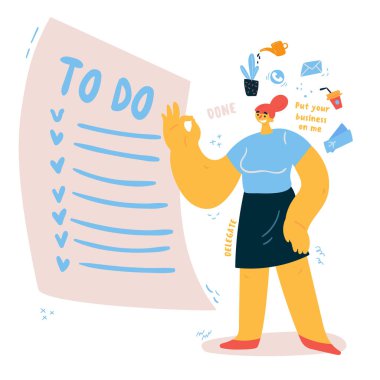 Tamamlanmış yapılacaklar listesi olan kişisel asistan