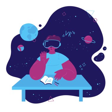 Çocuk sanal gerçeklik gözlüklerinde astronomi okuyor