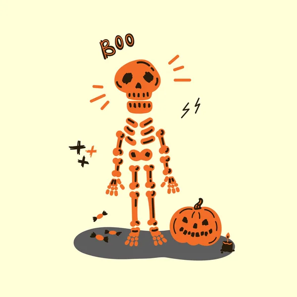 Carte de vœux Halloween Illustration flat.vectorielle — Image vectorielle