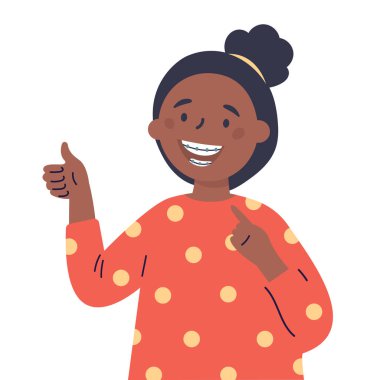 Diş telli moda bir kız. Diş bakımı.