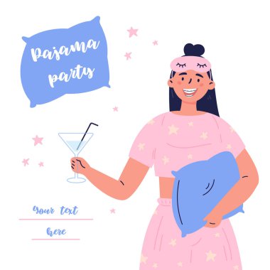 Pijama partisi vektör karikatür çizimi