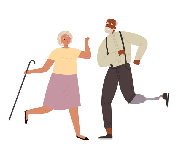 Osoby w podeszłym wieku aktywny tryb życia — Wektor stockowy