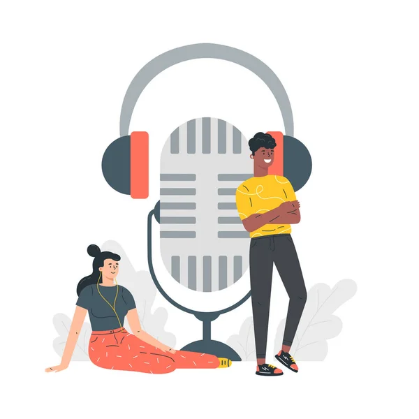 Podcast koncepció illusztráció — Stock Vector