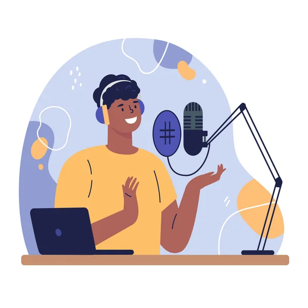 Ilustração do conceito de podcast — Vetor de Stock