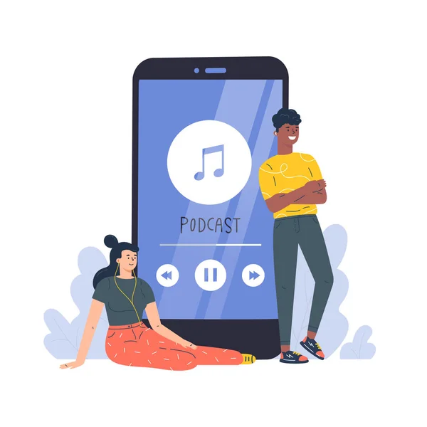 Podcast concept illustration — Stock Vector