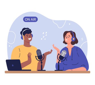 Podcast konsept çizimi