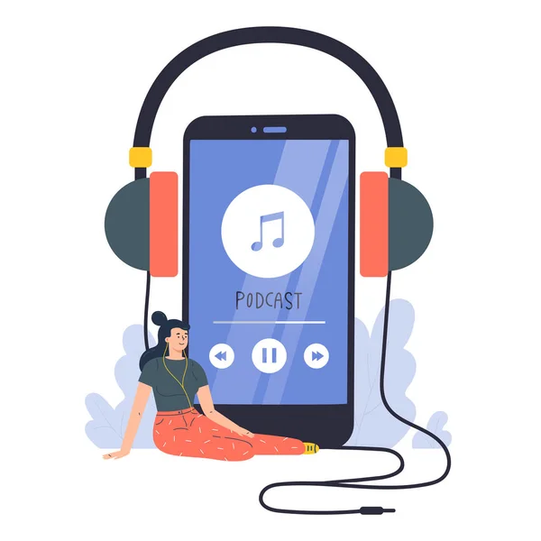 Podcast concept illustration — Stock Vector