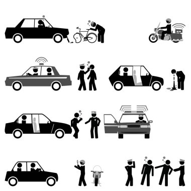 Yol güvenliği ve itidal sürücülerin trafik polisi kontrol