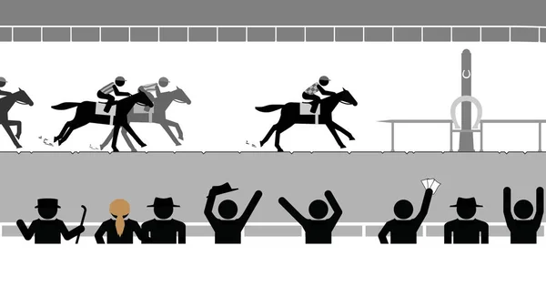 Skilled Jockeys Riding Fast Horses — Stock Vector