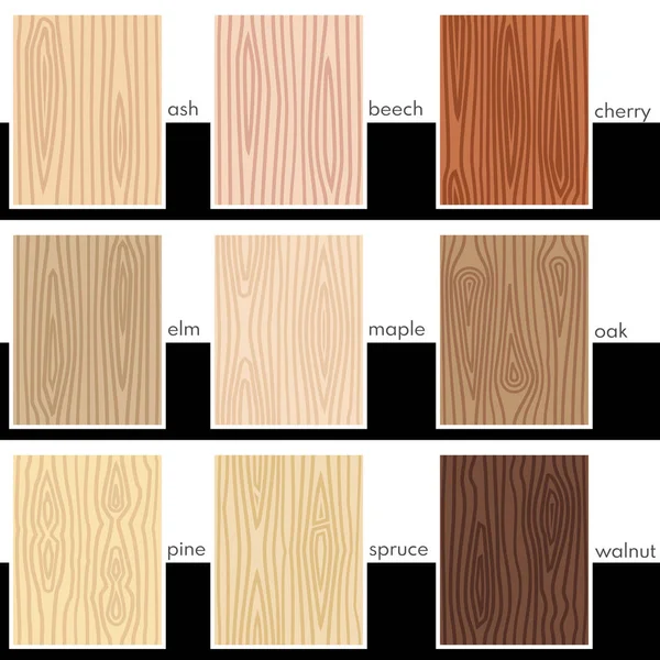 Seamless stylized veneers of different types — Stock Vector