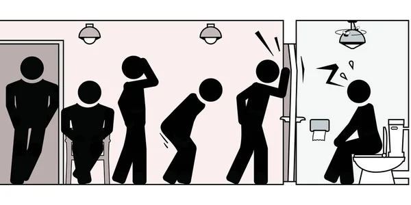 便秘、おしっこ、その他のトイレの問題 — ストックベクタ