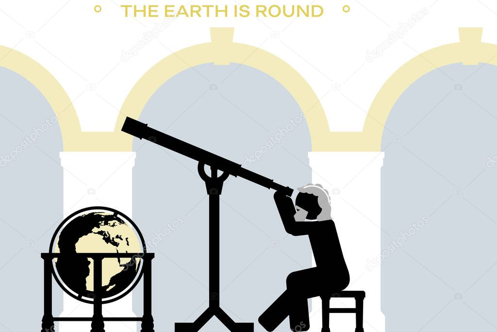 Renaissance astronomer is convinced that the Earth is round
