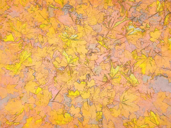 Rajzfilm színes háttérkép a fényes őszi levelek — Stock Fotó