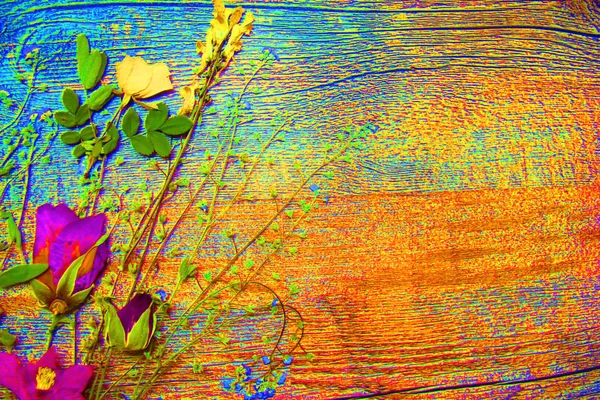 Ragyogó, pszichedelikus kép egy csokor virágból — Stock Fotó