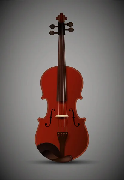 Violín aislado, detallado violín realista aislado , — Vector de stock