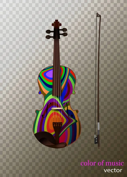 Ideia violino colorido isolado, cor do conceito de música , — Vetor de Stock