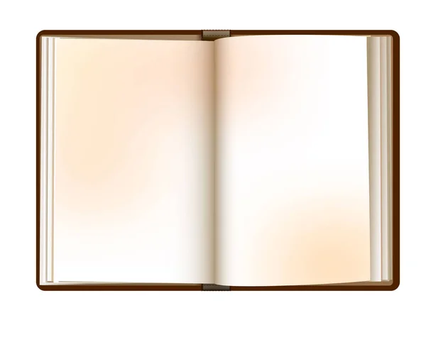 Vintage empty book isolated on the white background, — Stock Vector