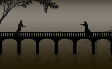 romeo ve juliet shakespeare s oyun, tarih, verona köprü siluet, aşk hikayesi,