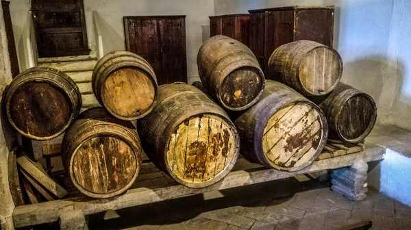Old Barrels Wine Pedralbes Monastery Barcelona 2017 — Stock Photo, Image