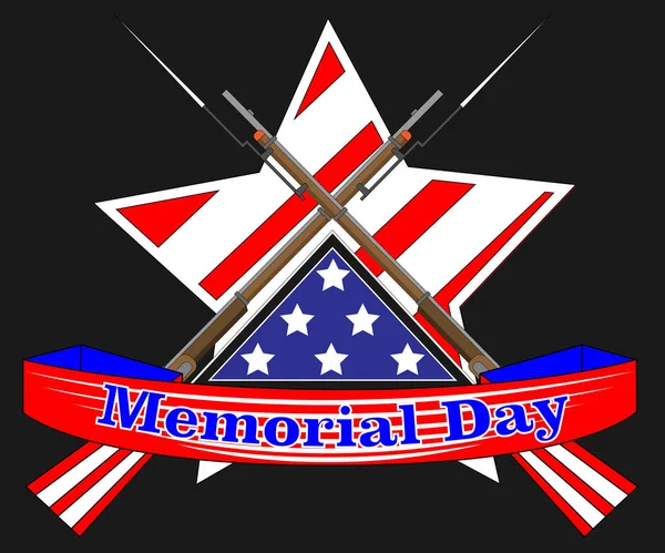 Memorial Day poster. Patriotic holiday banner with flag, veteran