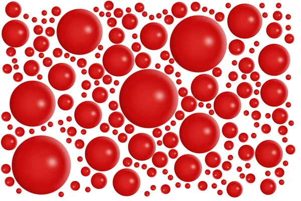 Red bubbles on white isolated background. Reddish molecules or a — Stock Photo, Image