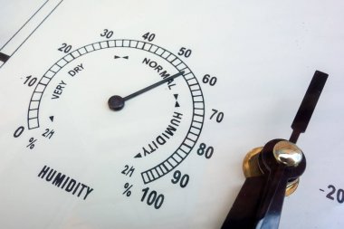 Nem ölçümleri. İğne aletleri higrometre yakın çekim. Biz