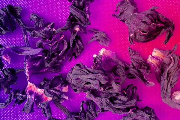Dried Herbal Flower Particles Macro Background Purple Pink Colors Design — Stock Photo, Image
