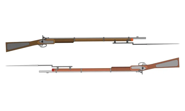 Duas Espingardas Com Baionetas Elemento Munições Guerra Civil Para Projetar —  Vetores de Stock