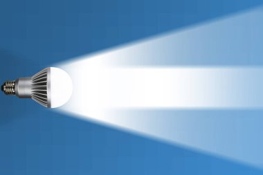 Led ampul lamba closeup görüntü. T kopya alanı ile Konsept poster