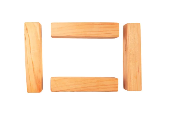 Wood bar pieces on isolated background. Vertical and horizontal — Stock Photo, Image
