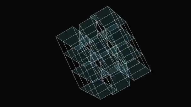 Würfelgeometrie Element Evolution Als Symbol Für Technologie Wissenschaft Oder Futuristisches — Stockvideo