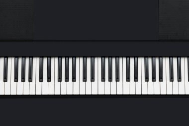 Müzik klavyesi üst görünüm arkaplanı. Sancak kavramı