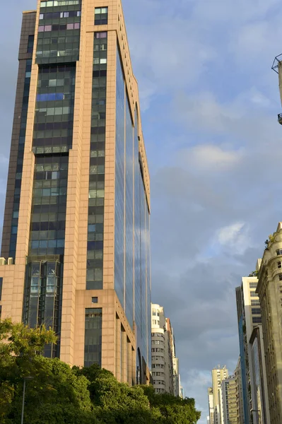 Rio Branco Avenue Center Rio Janeiro Contrast Its Old Modern — Stock Photo, Image