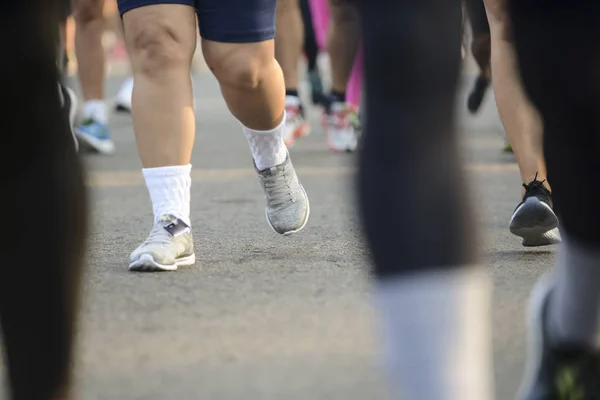 People Running Street Race Asphalt Surface — Stock Photo, Image