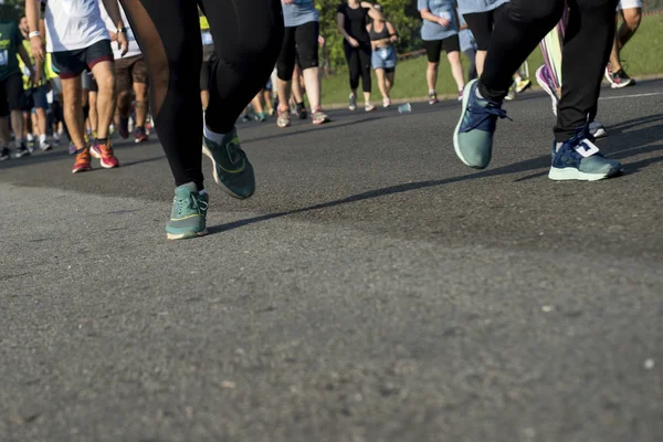 People Running Street Race Asphalt Surface — Stock Photo, Image