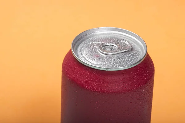 Colorful aluminium cans with a carbonated drink.