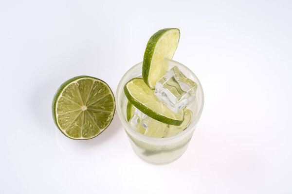 typical Brazilian drink, caipirinha, made with cachaca, sugar and lemon