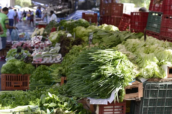 Verduras Expuestas Libre Feria Ciudad Río Janeiro Una Mañana Domingo —  Fotos de Stock