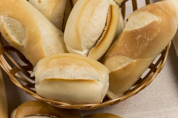Basket of french breads — Stock Photo, Image