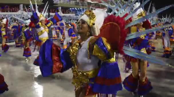 Río Brasil Febrero 2020 Desfile Escuela Samba Academico Sossego Sambodrome — Vídeos de Stock