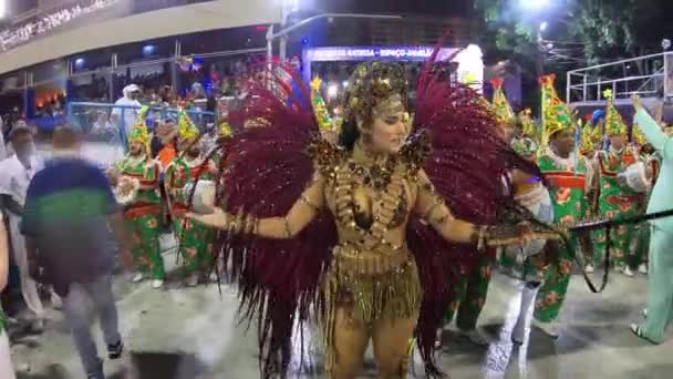 Rio Brasile Febbraio 2020 Sfilata Della Scuola Samba Accademicos Santa — Video Stock