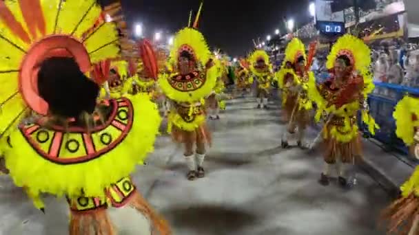ブラジル 2020年2月22日 サンバ学校アカデミコス サンタクルーズのパレード マルケス サプカイサンボドロモ — ストック動画