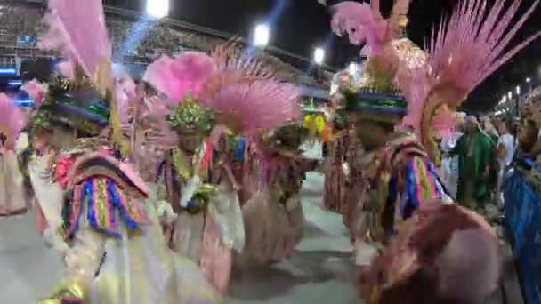 Rio Brazil Лютого 2020 Parade Samba School Mangueira Marques Sapucai — стокове відео