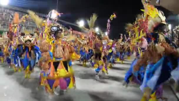Rio Brasil Febrero 2020 Grande Rio Durante Desfile Carnaval Samba — Vídeos de Stock