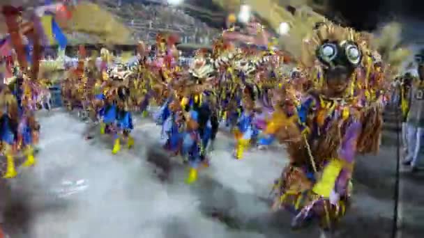 Rio Brasil Febrero 2020 Grande Rio Durante Desfile Carnaval Samba — Vídeos de Stock